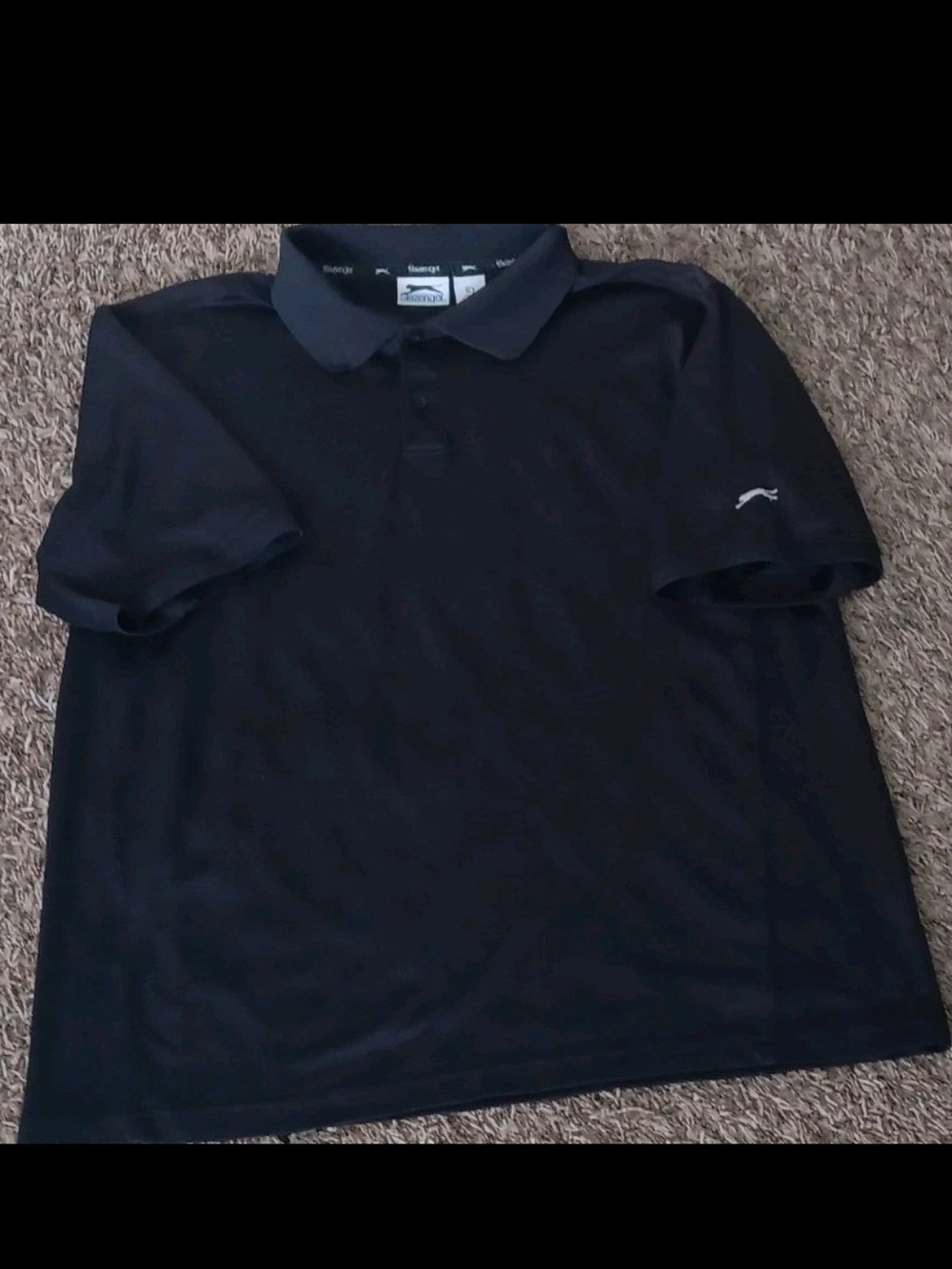 Slazenger Black Men’s Golf Polo with Sleeve Cat Logo